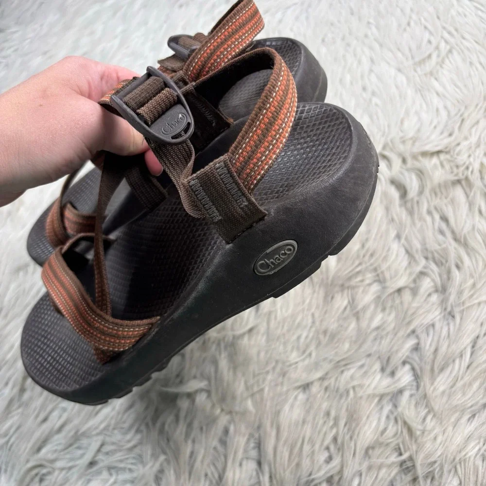 Chaco Men's 9 Brown Orange Z/2 Sport Sandals Toe Loop Hiking Gorpcore